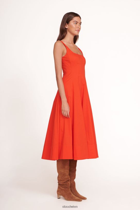 Frauen Wells-Kleid Feuer 466Z50 STAUD Kleidung