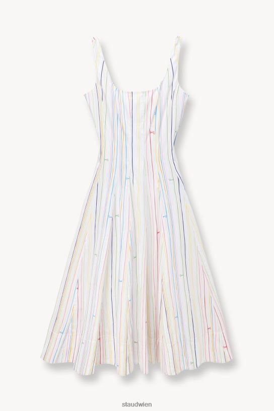 Frauen Wells-Kleid Mehrstreifen 466Z54 STAUD Kleidung