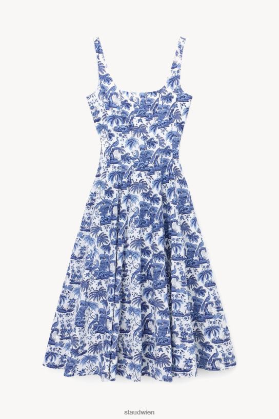 Frauen Wells-Kleid Porzellanblauer Toile 466Z49 STAUD Kleidung