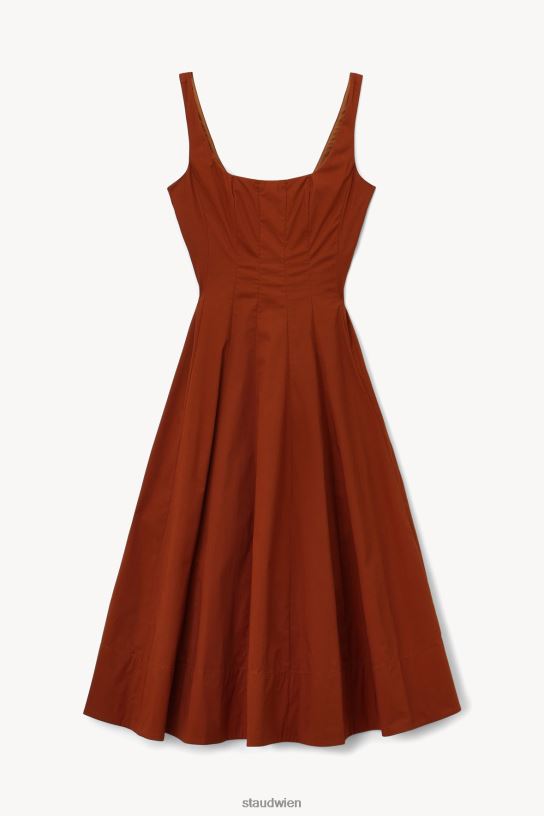 Frauen Wells-Kleid bräunen 466Z59 STAUD Kleidung