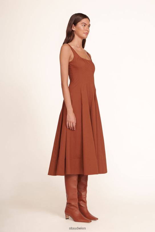 Frauen Wells-Kleid bräunen 466Z59 STAUD Kleidung