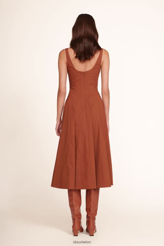 Frauen Wells-Kleid bräunen 466Z59 STAUD Kleidung