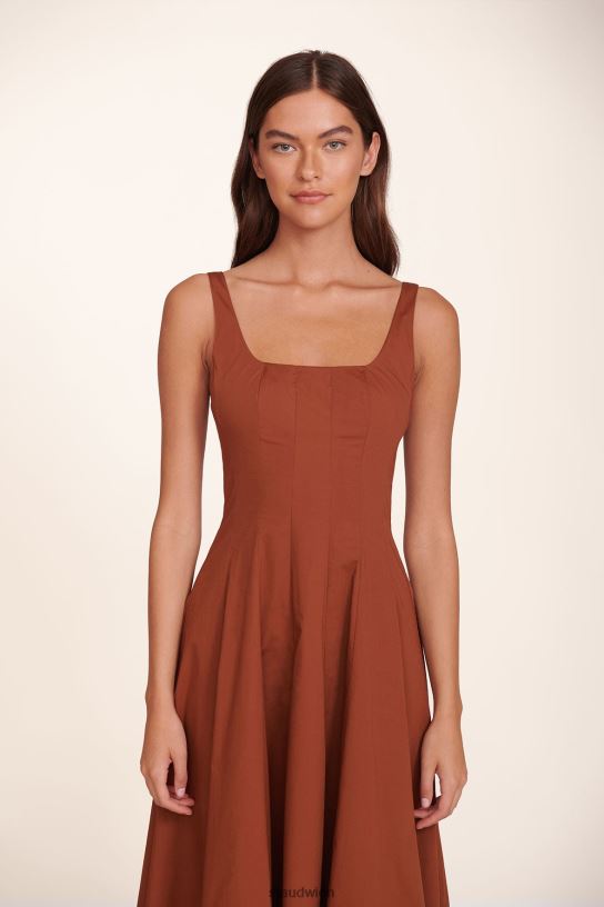 Frauen Wells-Kleid bräunen 466Z59 STAUD Kleidung