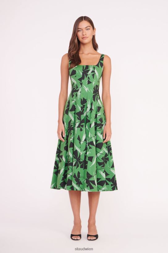 Frauen Wells-Kleid grünes Windrad 466Z46 STAUD Kleidung