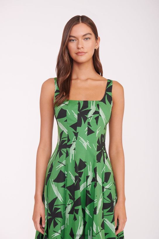 Frauen Wells-Kleid grünes Windrad 466Z46 STAUD Kleidung