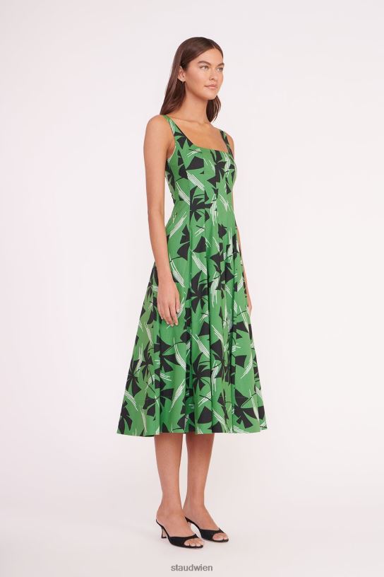 Frauen Wells-Kleid grünes Windrad 466Z46 STAUD Kleidung