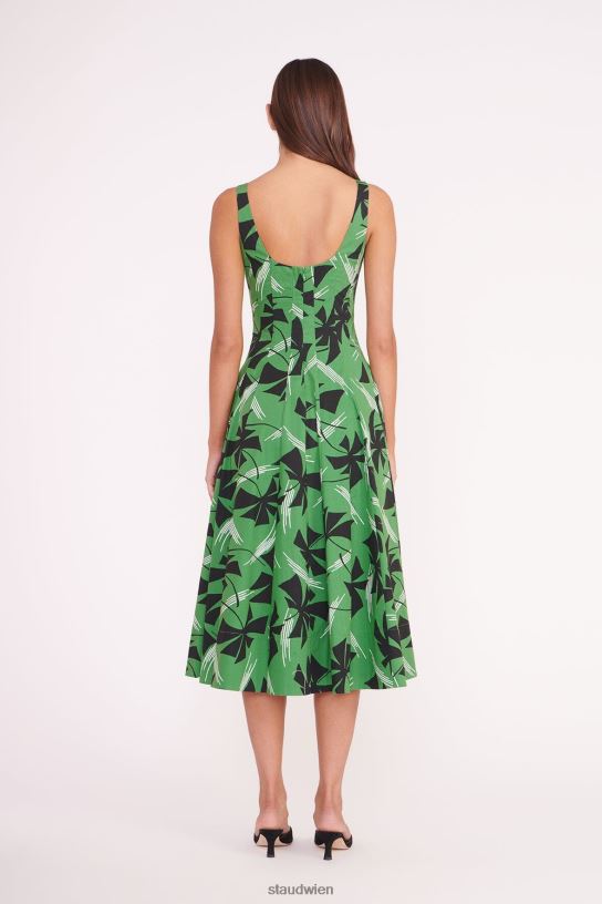 Frauen Wells-Kleid grünes Windrad 466Z46 STAUD Kleidung