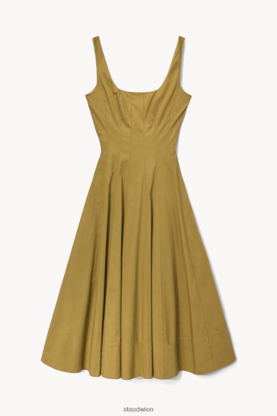 Frauen Wells-Kleid khaki 466Z53 STAUD Kleidung