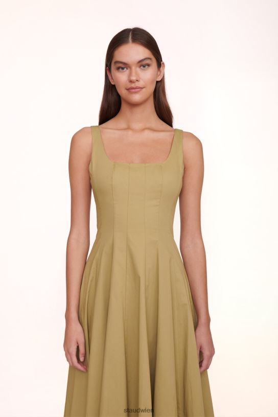 Frauen Wells-Kleid khaki 466Z53 STAUD Kleidung