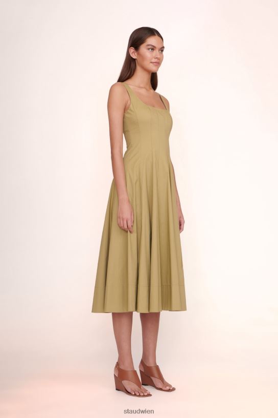 Frauen Wells-Kleid khaki 466Z53 STAUD Kleidung