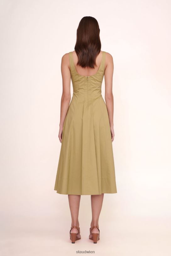 Frauen Wells-Kleid khaki 466Z53 STAUD Kleidung