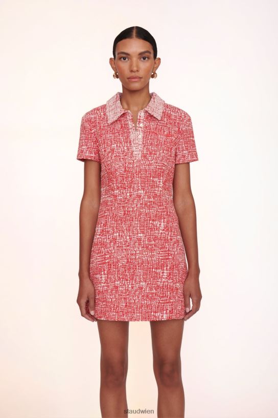 Frauen fliegendes Kleid Papaya-Schraffur 466Z259 STAUD Kleidung