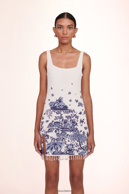 Frauen le sable-Kleid blaue Toile 466Z20 STAUD Kleidung