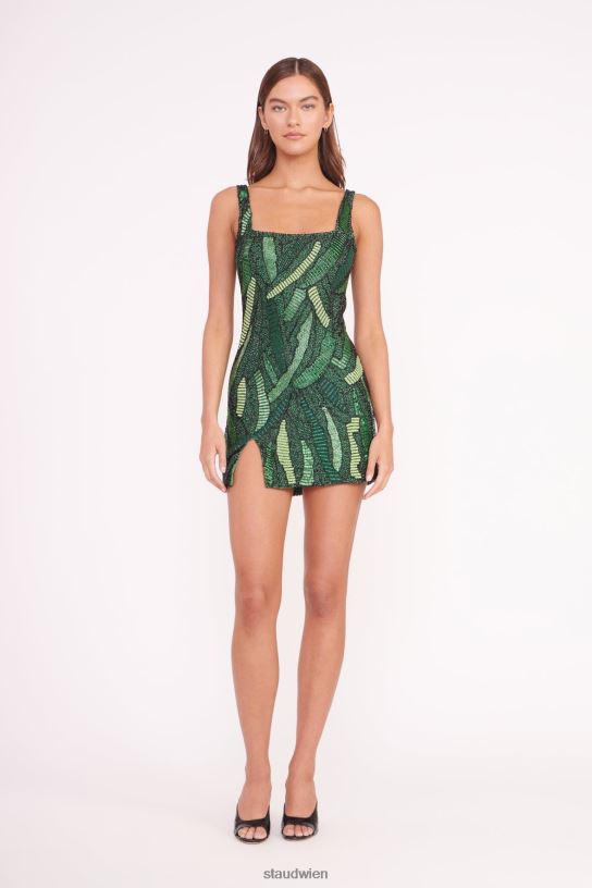 Frauen le sable-Kleid grüne Palme 466Z22 STAUD Kleidung