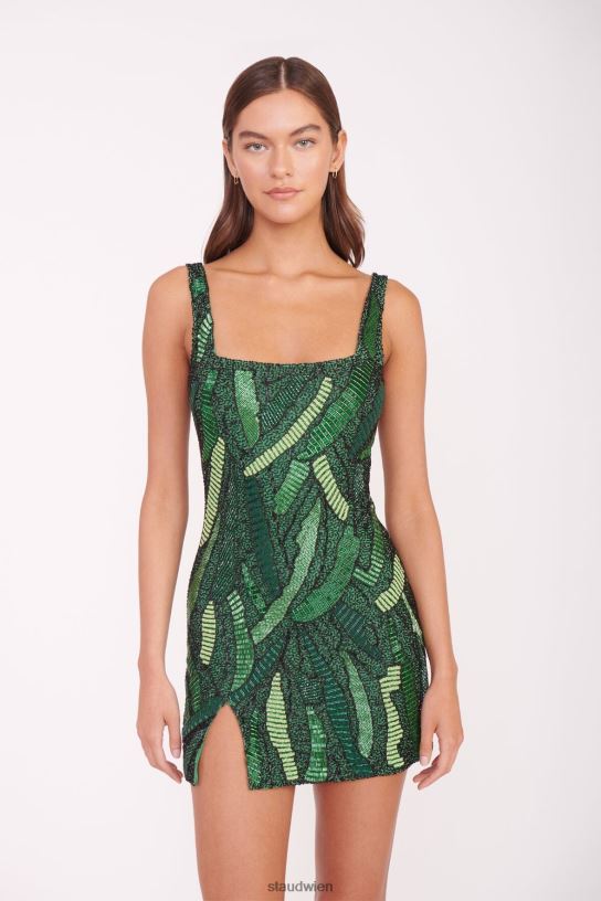 Frauen le sable-Kleid grüne Palme 466Z22 STAUD Kleidung