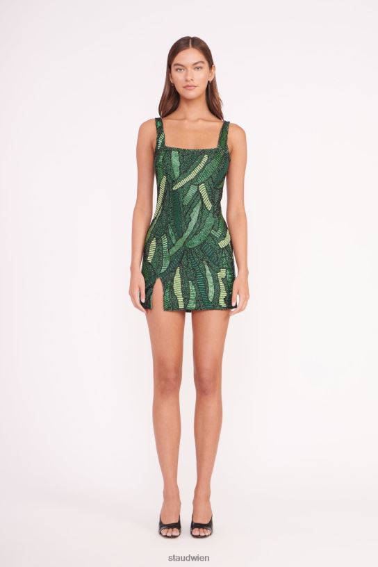 Frauen le sable-Kleid grüne Palme 466Z22 STAUD Kleidung