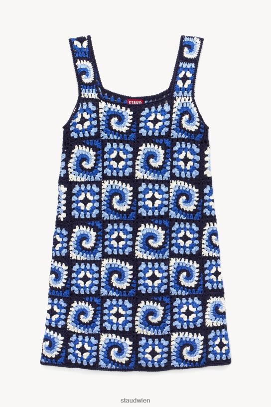 Frauen psychedelisches Kleid saures Kobalt 466Z240 STAUD Kleidung