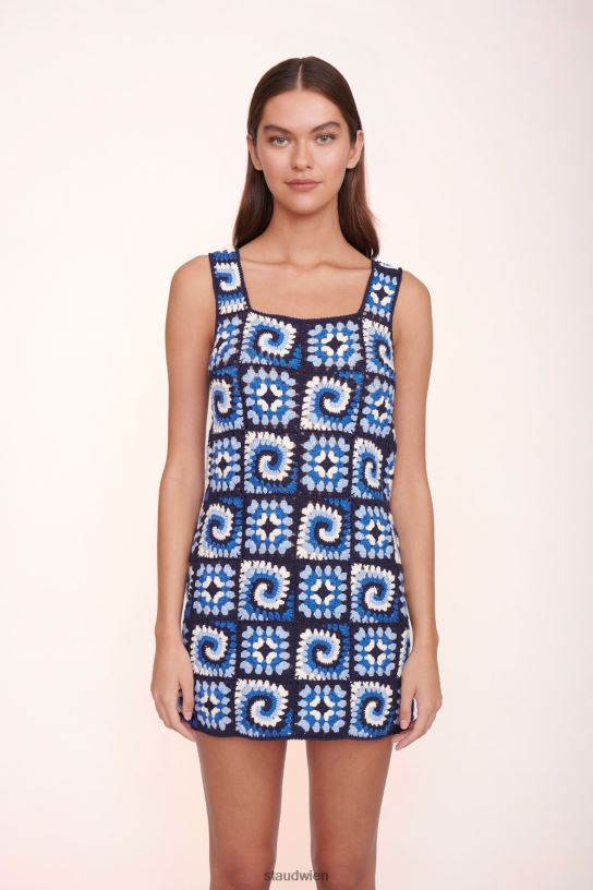 Frauen psychedelisches Kleid saures Kobalt 466Z240 STAUD Kleidung