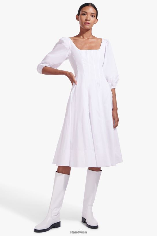 Frauen schwillt Kleid an Weiss 466Z315 STAUD Kleidung