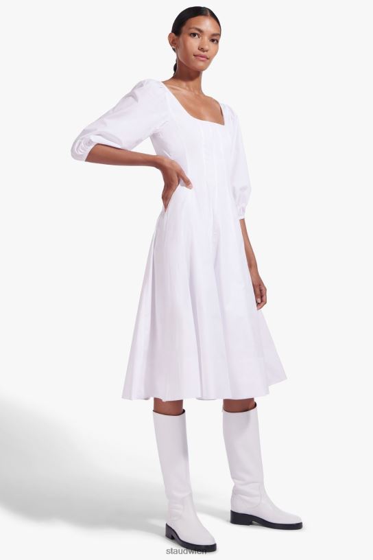 Frauen schwillt Kleid an Weiss 466Z315 STAUD Kleidung
