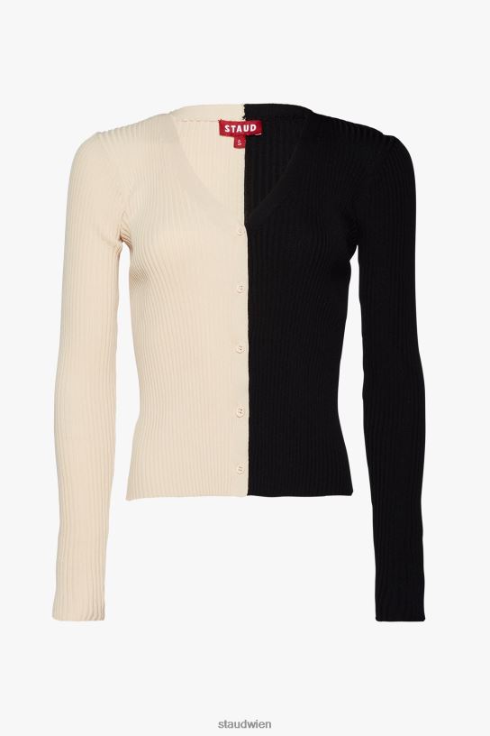 Frauen Cargo-Pullover Buff-Schwarz 466Z398 STAUD Kleidung