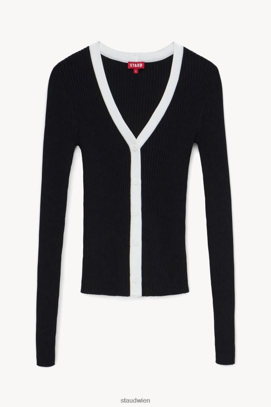 Frauen Cargo-Pullover Schwarz-Weiss 466Z396 STAUD Kleidung