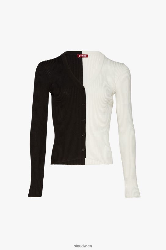 Frauen Cargo-Pullover Schwarz-Weiss 466Z397 STAUD Kleidung