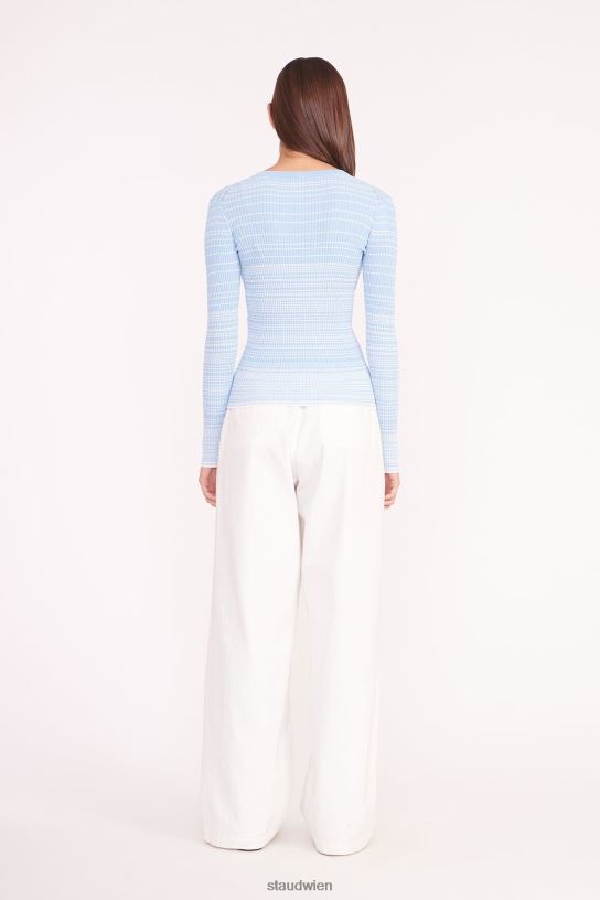 Frauen Cargo-Pullover französisch blau weiß 466Z572 STAUD Kleidung