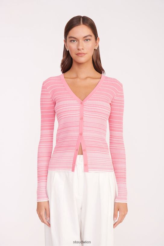 Frauen Cargo-Pullover korallenrosa weiß 466Z571 STAUD Kleidung
