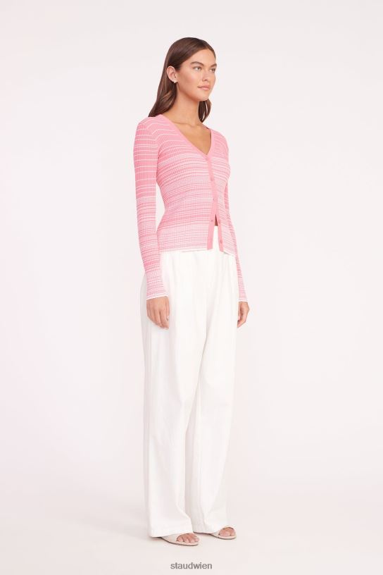 Frauen Cargo-Pullover korallenrosa weiß 466Z571 STAUD Kleidung