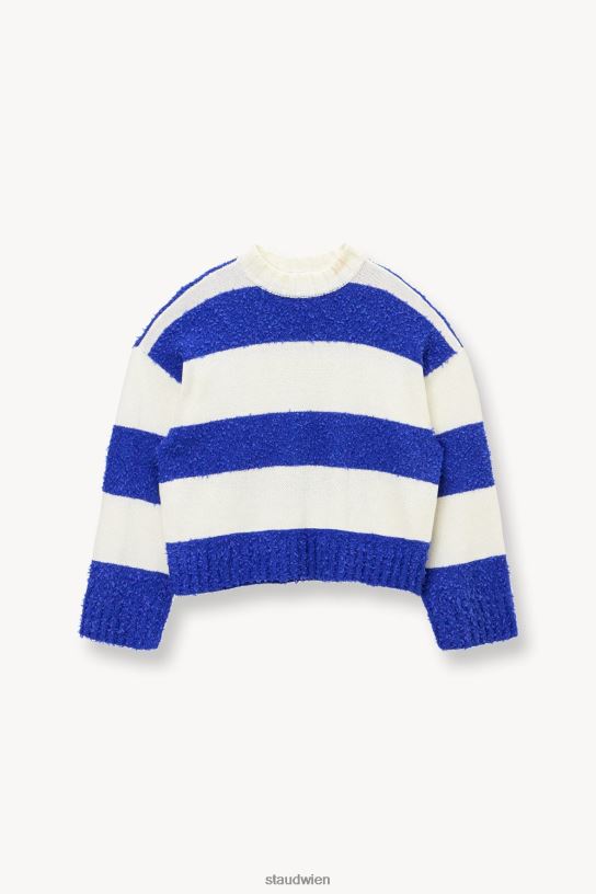 Frauen Delaney-Pullover Weißer Atlantik-Rugby-Streifen 466Z590 STAUD Kleidung
