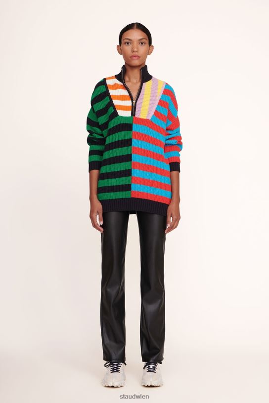 Frauen Hampton-Pullover Cabana Stripe Multi 466Z595 STAUD Kleidung