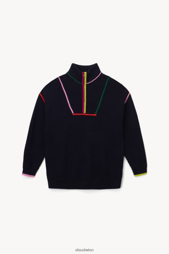 Frauen Hampton-Pullover Marine-Multi 466Z600 STAUD Kleidung