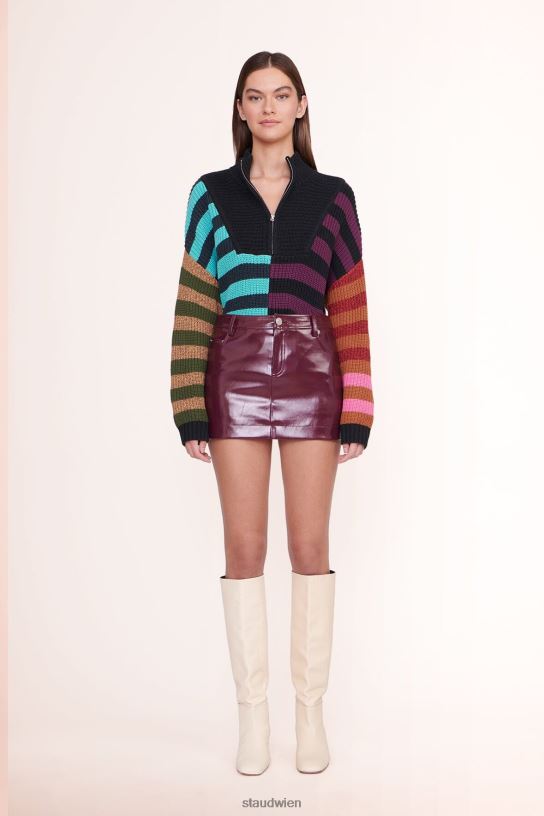 Frauen Hampton-Pullover Mosaikstreifen 466Z599 STAUD Kleidung