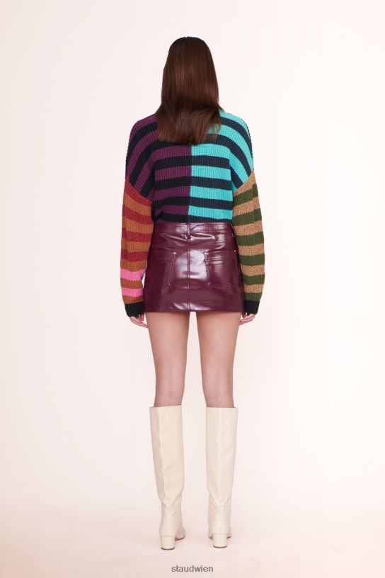 Frauen Hampton-Pullover Mosaikstreifen 466Z599 STAUD Kleidung