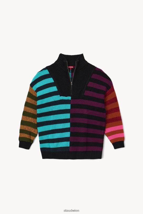 Frauen Hampton-Pullover Mosaikstreifen 466Z599 STAUD Kleidung