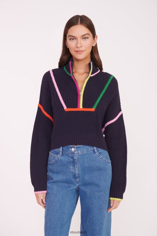 Frauen Kurzer Hampton-Pullover Marine-Multi 466Z580 STAUD Kleidung