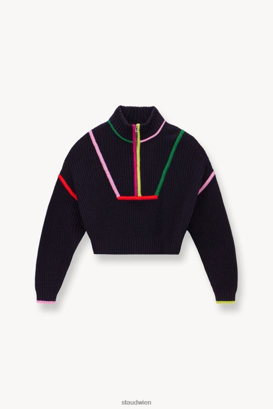 Frauen Kurzer Hampton-Pullover Marine-Multi 466Z580 STAUD Kleidung