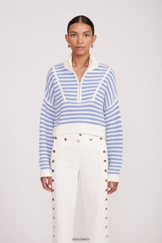 Frauen Kurzer Hampton-Pullover Meeresstreifen 466Z574 STAUD Kleidung