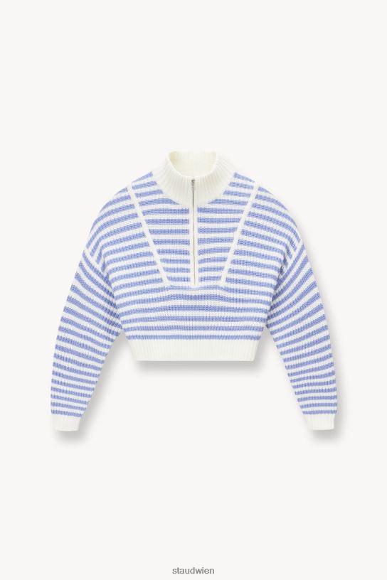 Frauen Kurzer Hampton-Pullover Meeresstreifen 466Z574 STAUD Kleidung