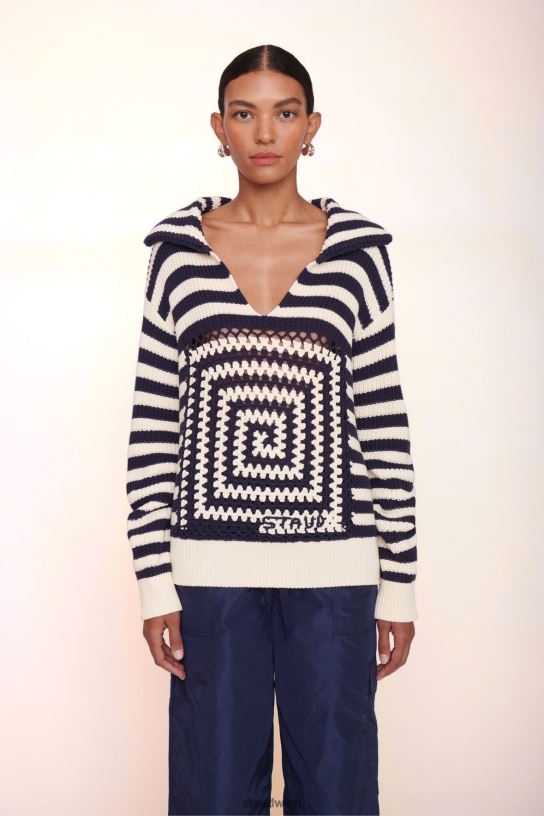 Frauen Pullover aus Legierung saures Kobalt 466Z603 STAUD Kleidung