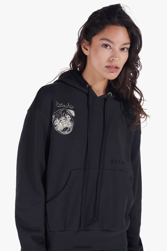 Frauen individuelles Kapuzen-Sweatshirt Schwarz 466Z1031 STAUD x C.BONZ Zubehör