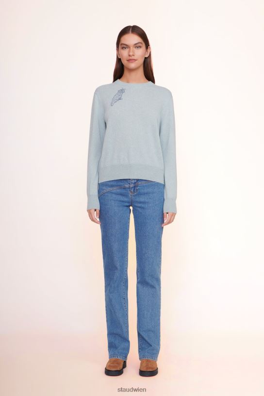 Frauen maßgeschneiderter Kaschmirpullover hellblau 466Z1033 STAUD x C.BONZ Zubehör