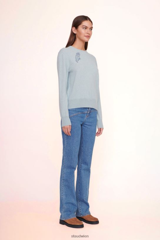 Frauen maßgeschneiderter Kaschmirpullover hellblau 466Z1033 STAUD x C.BONZ Zubehör
