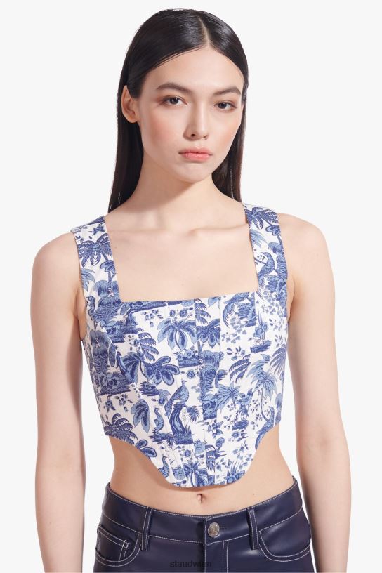 Frauen Alice oben Porzellanblauer Toile 466Z456 STAUD Kleidung