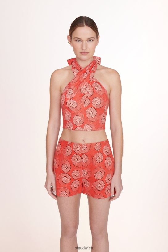 Frauen Gesmoktes Kai-Oberteil Hibiskus-Whirlpool 466Z347 STAUD Kleidung
