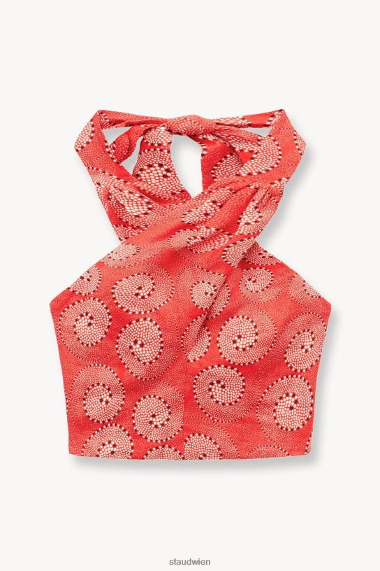 Frauen Gesmoktes Kai-Oberteil Hibiskus-Whirlpool 466Z347 STAUD Kleidung