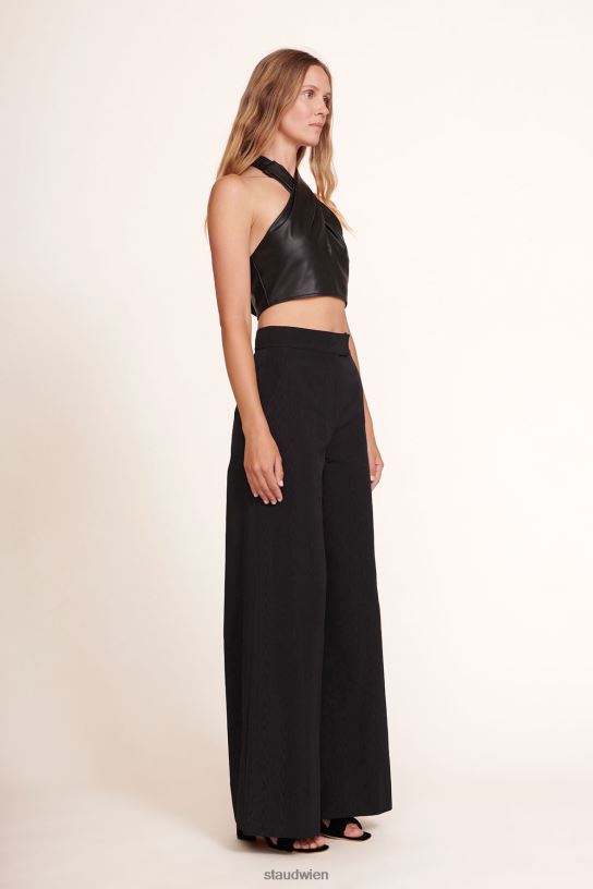 Frauen Kai Top aus veganem Leder Schwarz 466Z449 STAUD Kleidung