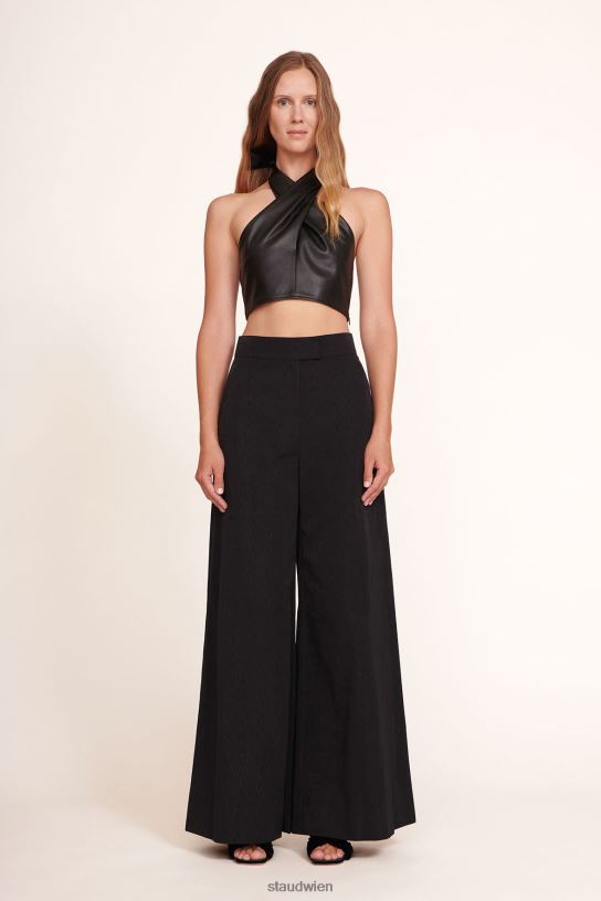 Frauen Kai Top aus veganem Leder Schwarz 466Z449 STAUD Kleidung