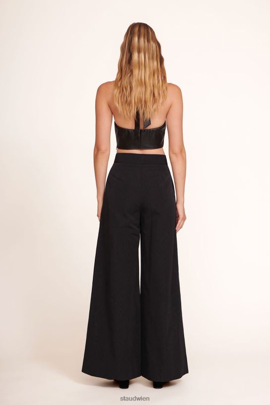 Frauen Kai Top aus veganem Leder Schwarz 466Z449 STAUD Kleidung